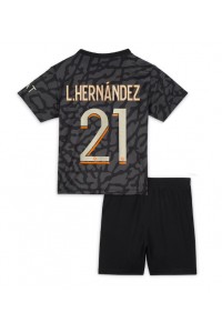 Fotbalové Dres Paris Saint-Germain Lucas Hernandez #21 Dětské Třetí Oblečení 2023-24 Krátký Rukáv (+ trenýrky)